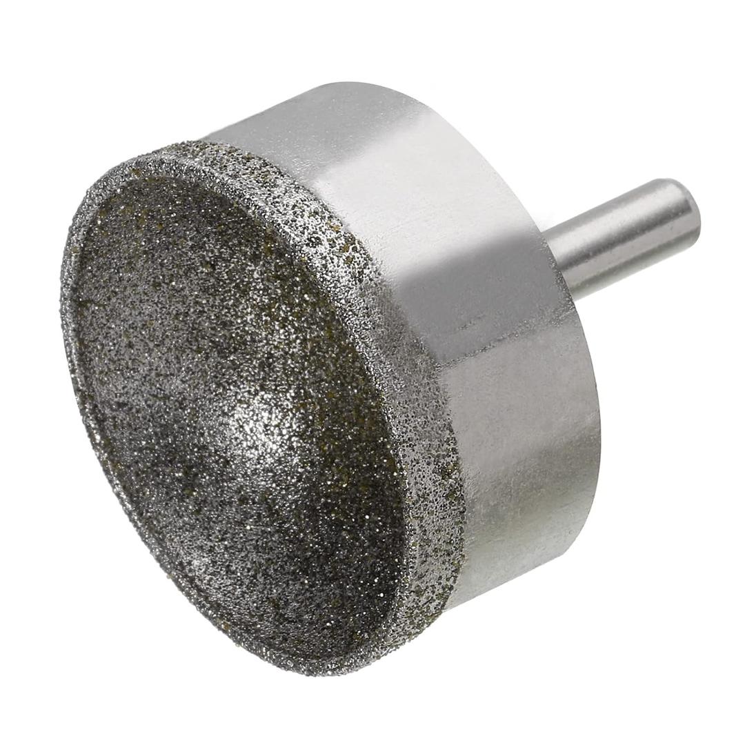 uxcell Diamond Grinding Mounted Point, 40mm 100 Coarse Grits Spherical Concave Head Bead Fine Grinding Bit for Jade Amber Stone Beeswax Glass