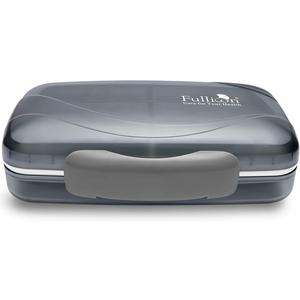 Travel Pill Organizer Large Portable Moisture Proof Vitamin Case, Fullicon Oversize 8 Compartment Pill Box, Pill Holder - Airtight & Moistureproof Grey