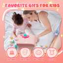 Skirfy Unicorns Claw Machine, Mini Vending Machine with Lights & Music, Adjustable Sound, Candy and Electronic Prize Dispenser, Includes 45 Toys, Candy and Birthday Gift for Kids Girls, Pink