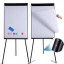 2 Pack Dry Erase Easel 36" x 24", Height Adjustable Magnetic White Board Easel with Tripod Stand, Office Presentation Easel Board with Flipchart Pad, Magnets & Eraser, Black