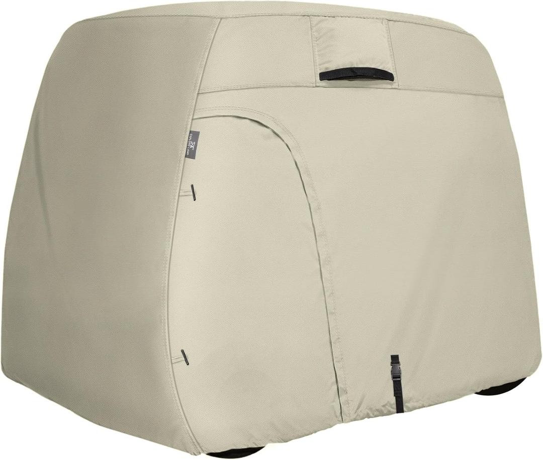 Explore Land Waterproof Golf Cart Cover Universal Fits for Most Brand 2/4/6 Passenger Car (Light Tan)
