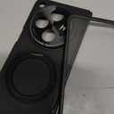 for Oneplus Open Case with 360 Magnetic Rotatable Ring Stand, Built-in Screen Protector & Hinge Protection, Thin & Slim Magnetic Stand Phone Case 5G, Black