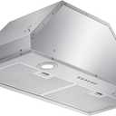 ONEEON 30" Range Hood Insert - 500 CFM Stainless Steel Built-in Kitchen Vent w/ 4-Speed Exhaust Fan, Dishwasher-Safe Baffle Filters, LED Lights & 3-Min Delayed Shutdown