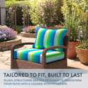 California Umbrella Outdoor Deep Seat, Patio Seat Cushion, 24 x 48 Inch, Premium Outdoor Memory Foam, Fade Resistant, Sunbrella Fabric, Seville Seaside