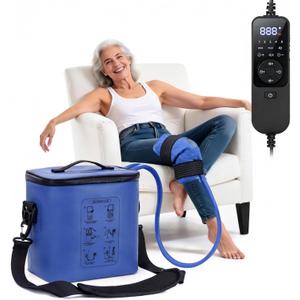 Cold Therapy Machine, Portable Ice Machine for Knee After Surgery, Programmable Knee Replacement Recovery System, Cryotherapy for Pain Relief, Sports Injuries, Reduce Swelling, w/Compression Pad