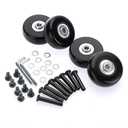 OwnMy 45mm x 18mm Luggage Wheels Replacements Set of 4 Mute Suitcase Replacement Wheels with Black Screws Axles Bearings, Rotatable Rubber Luggage Replacement Wheels Silent Suitcase Swivel Wheels Kit