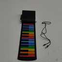 49 Key Roll Up Keyboard Piano, Portable Digital Electric Foldable Piano Keyboard, Rechargeable, 8 Tones, 6 Educational Demo Songs, for Beginners Gift (Rainbow)