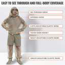 Mosquito Bug Suit for Men Women, 4 Pcs Full Body Mosquito Net Suit L/XL
