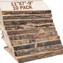 Tioncy 10 Pcs Large Rustic Poplar Wood Plank 11 x 7-9 Inches Natural Live Edge Wood Slab Hollow Unfinished Wooden Crafts for Burning Weddings Table Centerpieces Christmas DIY Decoration