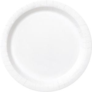 2 x White Solid Round Dessert Paper Plates - 7" (20 Pcs) - Vibrant Party Plates for Appetizing Treats - Perfect for Birthdays & Events