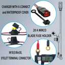 2 Pack GC008 X-Connect fit for NOCO Battery Charger Accessories Cables,M10 (3/8in) XL Eyelet Terminal, Replacement NOCO Battery Connector Smart Batteries Trickle Charger Cable