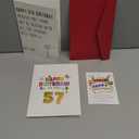 Gumry 57TH Musical Birthday PopUp Card, Blowable Colorful Light Candle 3D Cards with Song, Applause Cheers Sound, Greeting Cards Birthday Gifts Decorations for Women Men Turning 57 Years Old