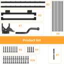 Deck Gate Outoor, 36 Black Heavy Duty Steel Anti-Rust Fence Door with Adjustable Width (Up to 48"), Easy Installation Metal Gate for Residential, Yard, Patio, with Hinges and Latch