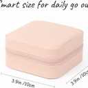 Travel Jewelry Case Small Jewelry Box Jewelry Organizer Storage Case Portable PU Leather Mini Jewelry Travel Case for Girls Womens Earring, Necklace, Rings, Bracelets (Pink)