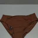 Women Full Coverage Bikini Bottoms - Mid Rise Bathing Suit Ruched Swim Bottom Swimsuit Swimwear, Size Small, Brown
