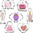 Celebration Cookie Cutter Set-4 Piece-Cake, Heart, Cupcake, Champagne, Wine Bottle, Plaque Cookie Cutter Mold for Birthday Wedding Anniversay Bridal Shower Engagement Cookie Cutters