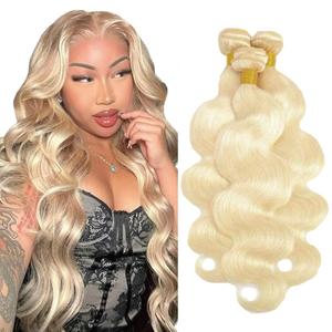 Freiuoke 26 28 30 Inch Blonde Human Hair Bundles 613 Body Wave Bundle Blonde Body Wave Hair Extensions 613 Blonde 3 Bundles/150g