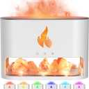 Essential Oil Diffuser, Fireplace Fire Flame Aromatherapy Diffuser, 250ml Himalayan Salt Lamp Scent Diffuser, Cool Mist Humidifier with 7 Colors Light, Timer & Auto-Off for Home, Room (White)
