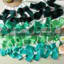 Pretty Jolly Blue Green Silk Satin Ribbon for Flower Bouquet 4 Rolls 1 Inch x 5Yd Handmade Frayed Fabric Ribbons for Gift Wrapping,Crafts,Baby Shower,Wedding Invitations,Hair Bows and Holiday Decor