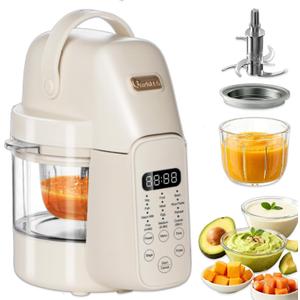 Baby Food Make 10 OZ Baby Food Puree Maker, Steamer Puree Blender with Three Age Groups, Auto Cooking & Grinding, 24-Hour Appointment/Self Cleans/Touch Screen Control, Manual Mode