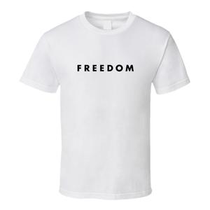 White Freedom TShirt, Size L