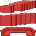 Patelai 14 Pcs Waterproof Outdoor Patio Cushion Covers Replacement 24 x 24 UV Proof Wicker Sofa Sectional Seat Slipcovers for Rattan Sectional Set Supplies, Covers Only (Red)