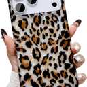 for iPhone 17 Pro Case,Luxury Sparkle Bling Cute Translucent Clear Vintage Cheetah Leopard Print Soft Silicone Cover for Girls Women Protective Phone Case 6.3'' 2025, Brown