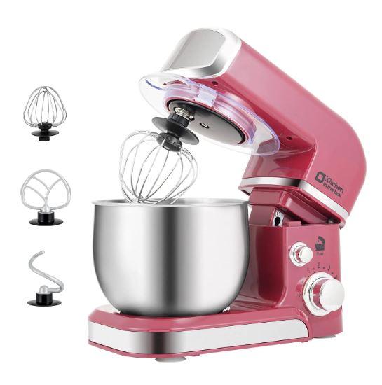 Kitchen in the box Stand Mixer, 3.2Qt Small Electric Food Mixer, 6 Speeds Portable Lightweight Kitchen Mixer for Daily Use with Egg Whisk, Dough Hook, Flat Beater 