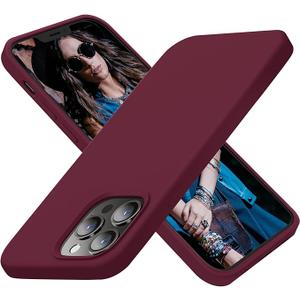 Cordking Designed for iPhone 13 Pro Max Case, Silicone Ultra Slim Shockproof Protective Phone Case with [Soft Anti-Scratch Microfiber Lining], 6.7 inch, Plum