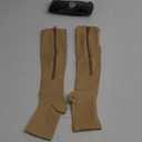 bropite Zipper Compression Socks Women & Men - Pair of 2 Calf Knee High 15-20mmHg Open Toe Compression Stocking suit for Walking (Large-X-Large, C-black/Nude)