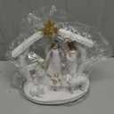 ZTL Nativity Scene Figurine with Lights, The Birth of Jesus Holy Family Manger Scene Nativity Sets for Christmas Indoor Home Tabletop Decorations, Religious Gift for Family Friends and Christian (White)
