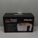 Mueller UltraToast Full Stainless Steel Toaster 4 Slice, Long Extra-Wide Slots for Bagels and Waffles, 6 Browning Levels, LED Display, Cancel/Defrost/Reheat Functions & Removable Tray, Kitchen Gadgets