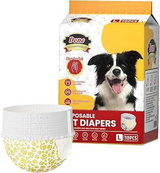 Disposable Dog Diapers for Female Dogs – Super Absorbent Pet Pants with Leak-Proof Core, Soft Breathable Material, Elastic Waist (L(10pcs))