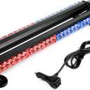 26" 54 LED 7 Flash Mode Traffic Advisor Double Side Emergency Warning Security Vehicle Roof Top Strobe Light Bar with Magnetic Base for Undercover or Tow Truck Construction (Red / Blue)