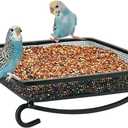 MIXXIDEA Ground Bird Feeder Tray, Metal Platform Mesh Seed Tray for Bird Feeders, Great Attracting Garden Yard Decoration for Wild Birds Squirrels Dove (1 Pack)