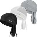 Bandanas Skull Caps for Men, Women Skull Cap Helmet Liner Cycling Hat Durags Motorcycle Bandana Sweat Wicking Do Rag (S)