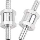 EVIL ENERGY 3/8" Fuel Check Valve One Way Inline Non Return Diesel Gasoline Silver(10mm OD, Set of 2)