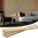 Art3d 4-Piece Wood Slat Acoustic Panels for Stylish Decor and Noise Reduction, 3D Textured Panel for Ceiling and Wall, Oak (4Pcs - 94.5 * 7.9 inch)