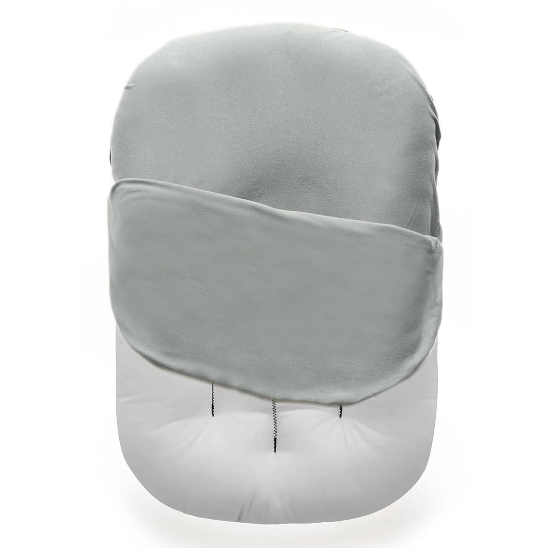 MOZAH Newborn Lounger Cover - Soft Cotton Slipcover Fitting Most Infant Loungers and Baby Nest Loungers (Belgian Grey)