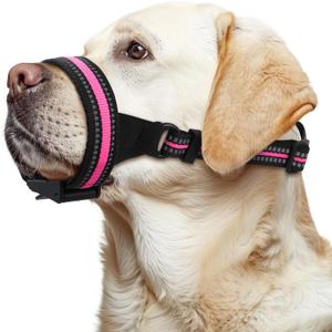 2 x BONTHEE Dog Muzzle,Anti-Bite Adjustable Breathable Soft Muzzle for Small Medium Large Dogs - Vet Visits, Grooming & Training - Secure Fit, Lightweight Design,Allows Panting and Drinking