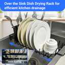 Expandable & Collapsible Dish Drying Rack for Over The Sink and in Sink, Stainless Steel with Silicone Drip Tray, Space Saving Adjustable Dish Rack for Small Kitchen, Apartment & RV