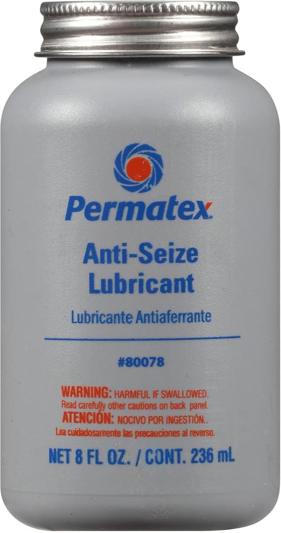 Permatex 80078 Anti-Seize Lubricant with Brush Top Bottle, 8 oz.