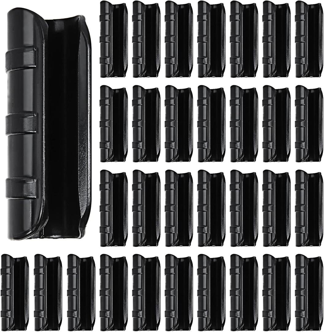50 PCS Greenhouse Clips 3/4 inch Plastic Greenhouse Clamps 20mm Black ABS Snap Clamp Tube Clip Garden Buildings Tube Clip for Greenhouse Film Sunshade Nets Frame Shelters- Outer 0.95 inner 0.78