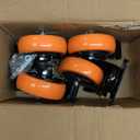 Caster Wheels, Heavy Duty 4 Inch Casters Set of 4, Locking Swivel Casters Wheels for Cart, Furniture and Workbench, Orange