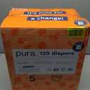 Pura Size 5 Eco-Friendly Diapers (24-35 lbs) Totally Chlorine Free (TCF), Hypoallergenic, Soft Organic Cotton, Sustainable, up to 12 Hours Leak Protection, Allergy UK, 6 Packs of 20 (120 Diapers)