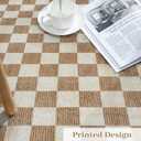 LIVEBOX 9x12 Area Rugs for Living Room, Checkered Non-Slip Washable Rugs, Farmhouse Neutral Classic Geometric Large Boys Area Rug for Bedroom, Carpet for Living Dining Room Office(Brown,9'x12')