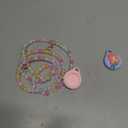 2 Pack Kids Necklace Holder for Airtag, Cute Mermaid Beaded Necklace Case for Girls