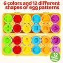 Toddler Eggs Toys,Montessori Geometric Egg Early Fine Motor Skills Learning Color Sorting & Shape Sorter Matching Game Easter Basket Stuffers Toys for Kids Boys Girls Ages 1-3