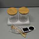 24 FL OZ Airtight Glass Jars with Bamboo Spoons Lids Overnight Oats Container Decorative Coffee Bar Food Storage Jar Cereal Nuts Salts Coffee Tea Flour Sugar Container Spice Jars (2Pack)