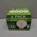 LED 4.5W G25 Clear Globe Filament Light Bulb, 40W Equivalent, 470 Lumens, 2700K Soft White, E26 Medium Base, Dimmable, 120V, Energy Star, (4 Pack)